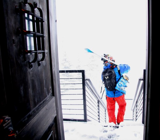 Chriswalkingwithskis